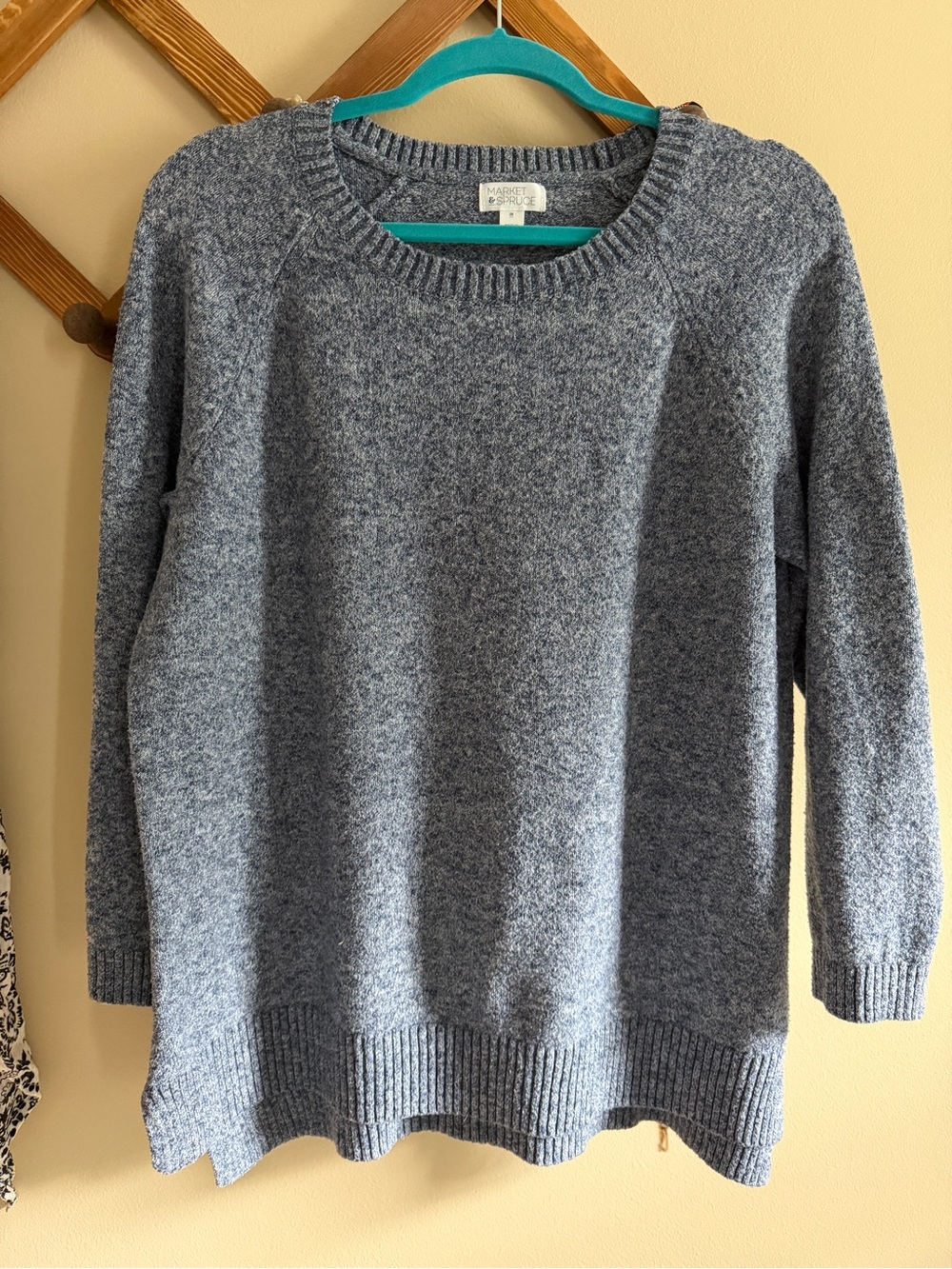 Market & Spruce Heathered Gray Crewneck Sweater